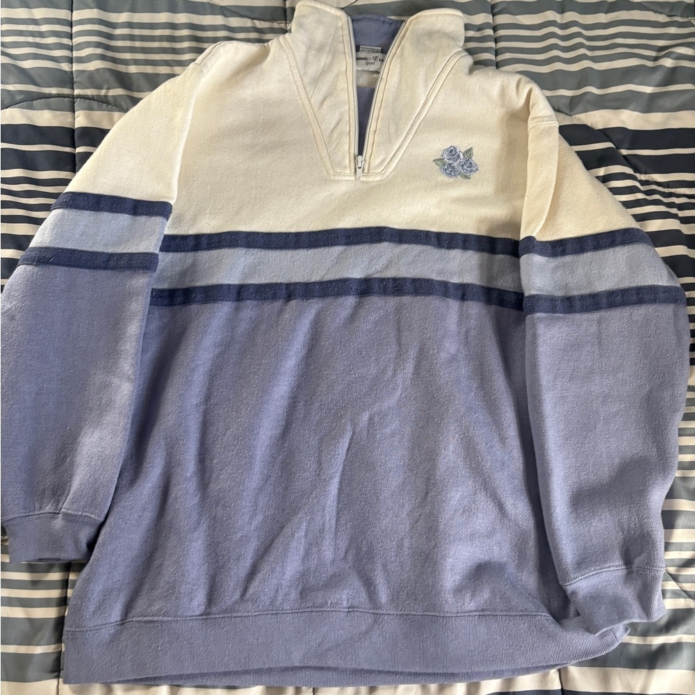 Vintage Bonnie Evan’s Purple Flower zip-up